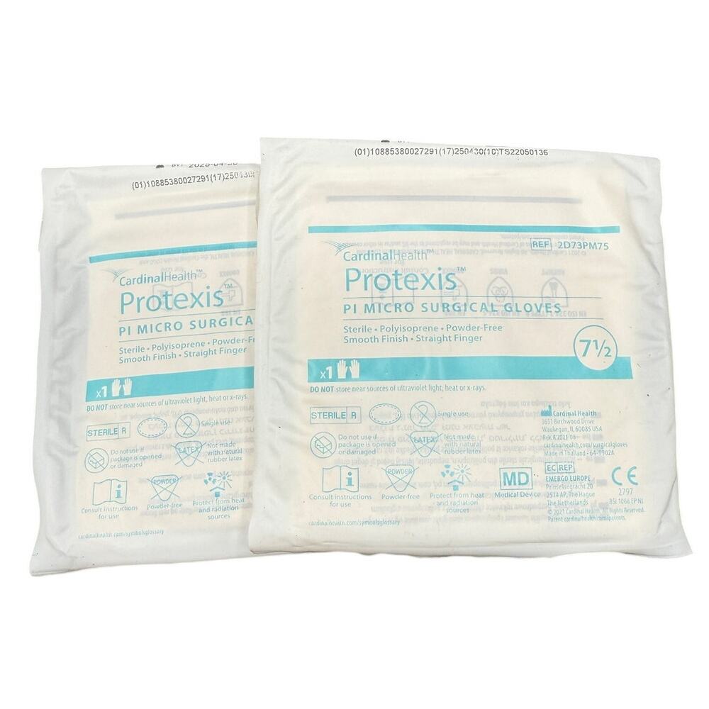 2 CardinalHealth Protexis PI Micro Surgical Gloves 2D73PM75 Size 7 1/2 4.30.26